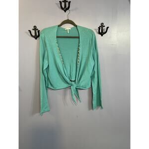 Metro Seven Sweater Green Waist Tie w/Beads Size 18W/20W